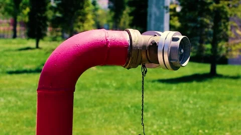 Old Red Fire Hose Reel, Closeup Photo Stock Photo - Image of