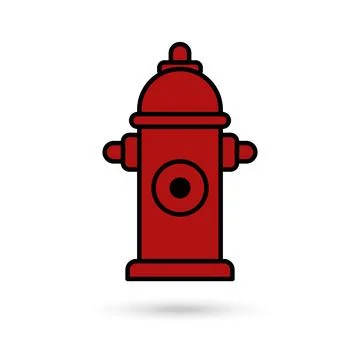 Red Fire hydrant icon. Fire hydrant simple silhouette. Web site page and mo.. Stock Illustration