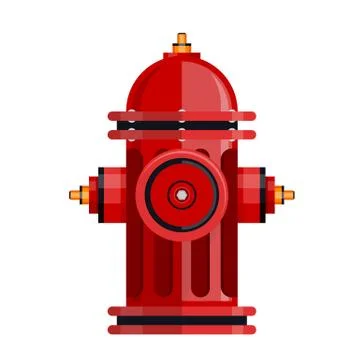 Red fire hydrant icon isolated on white vector Stock Illustration