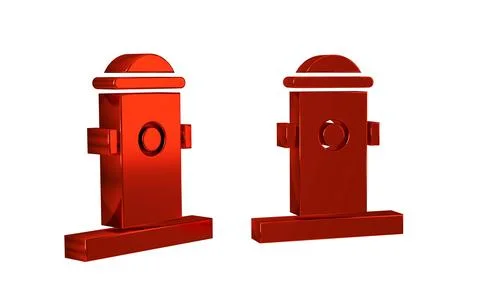 Red Fire hydrant icon isolated on transparent background. Stock Illustration
