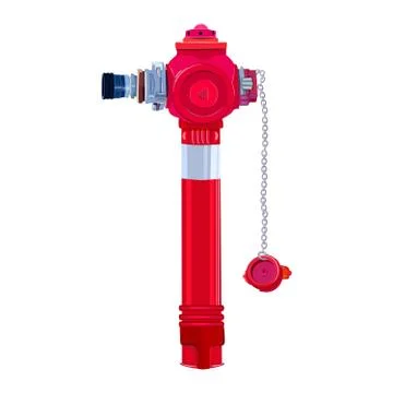 Red fire hydrant isolated on white background. Stock Illustration