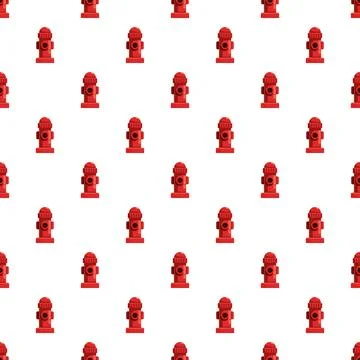 Red fire hydrant pattern creating a seamless background Illustrazione stock