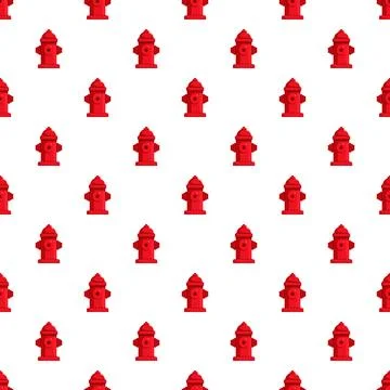 Red fire hydrant pattern creating a seamless background Illustrazione stock