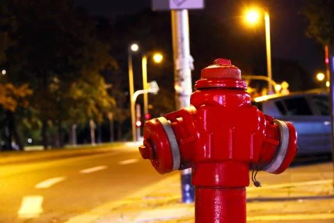 Red fire hydrant Stock Photos