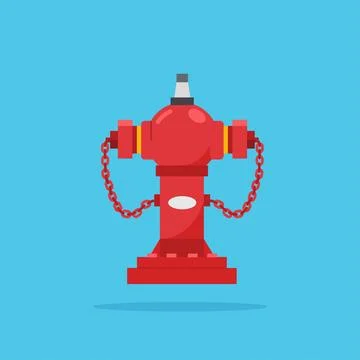Red fire hydrant pillar icon. fire extinguisher equipment illustration Stock Illustration