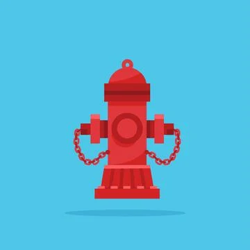 Red fire hydrant pillar icon. fire extinguisher equipment illustration Stock Illustration