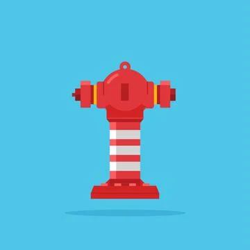 Red fire hydrant pillar icon. fire extinguisher equipment illustration Stock Illustration
