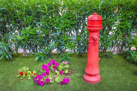 Red fire hydrant pipe. Stock Photos