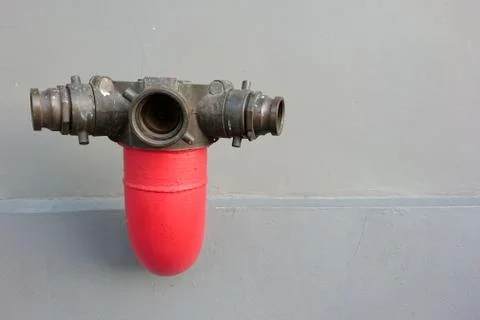 Red fire hydrant pipes Stock Photos