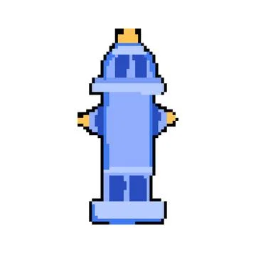 Red fire hydrant pixel art vector illustration Stock Illustration