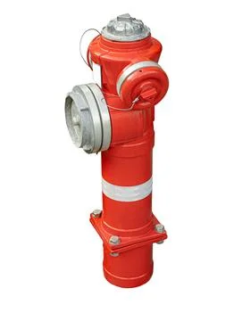 Red fire hydrant providing water for emergency situations Stock Photos