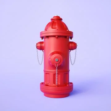 Red fire hydrant on purple background Stock Illustration
