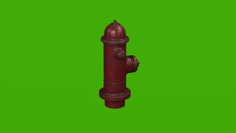 The red fire hydrant rotates on the green screen Stock Footage 279063376