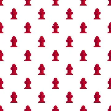Red fire hydrant seamless pattern providing emergency safety Stock Illustration