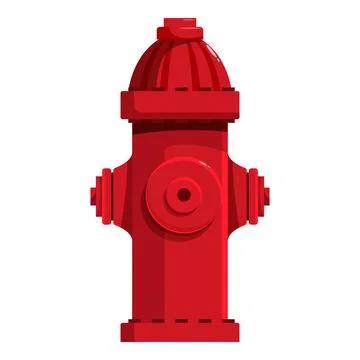 Red fire hydrant standing by for emergency situations Stock Illustration