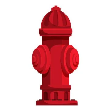 Red fire hydrant standing ready for emergency situations Stock Illustration