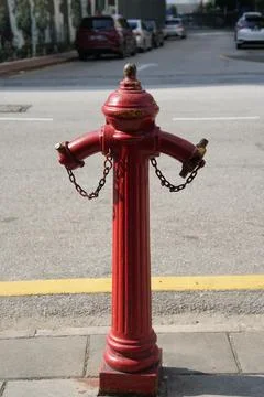 Red Fire Hydrant Street View Stock Photos
