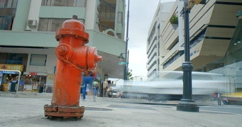 Red fire hydrant timelapse Video stock 122454504