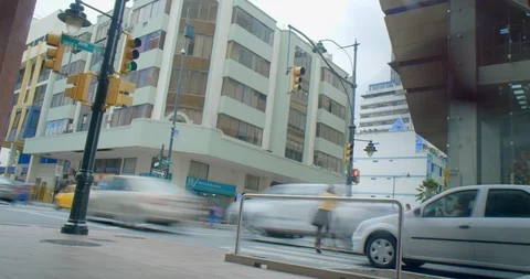  Red fire hydrant timelapse intersection in Guayaquil Stock Footage 122447793