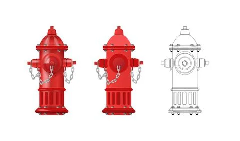 Red Fire Hydrant for Urban Firefighting and Emergency Safety Stock Illustration