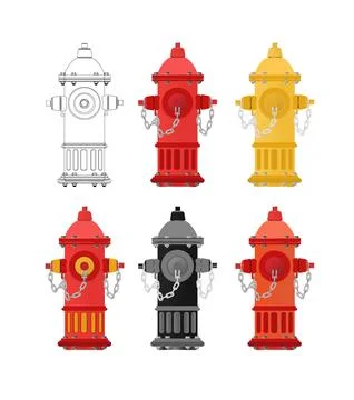 Red Fire Hydrant for Urban Firefighting and Emergency Safety Stock Illustration