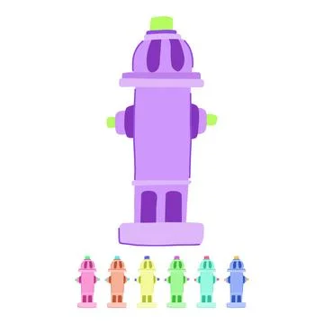 Red fire hydrant vector cartoon graphic Stock Illustration