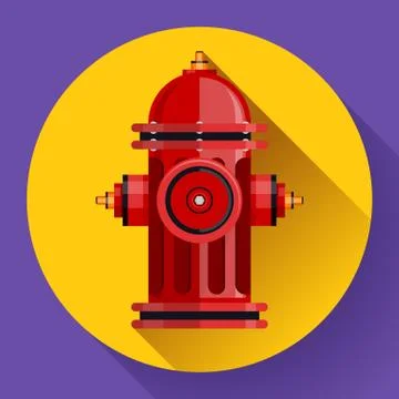 Red fire hydrant Vector icon for video, mobile apps. Stock Illustration