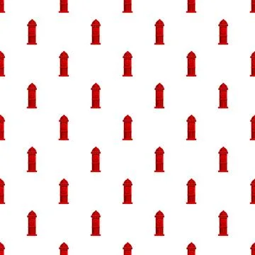 Red fire hydrants creating a repeating pattern on a white background Stock Illustration