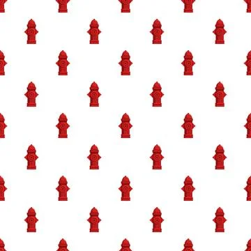Red fire hydrants creating seamless safety pattern Stock Illustration