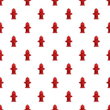 Red fire hydrants seamless pattern for fire safety background Stock Illustration