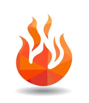 Red Fire icon isolated on white background Stock Illustration