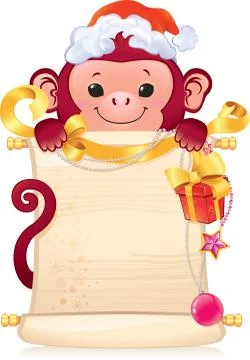 The Red Fire Monkey is a symbol of the new 2016 year. Stock Illustration