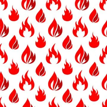Red fire seamless pattern design - flame seamless texture Stock Illustration