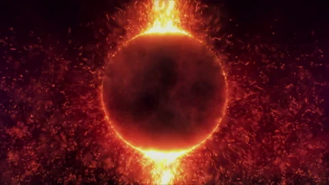 Red Fire Sparks Ring in a 3D animation Stock Footage 233761009