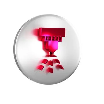 Red Fire sprinkler system icon isolated on transparent background. Sprinkle.. Stock Illustration