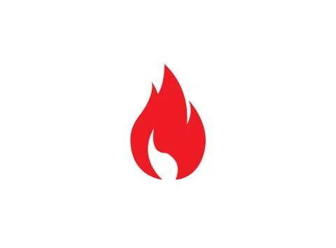 Red fire symbol and flame for logo design Stockillustratie