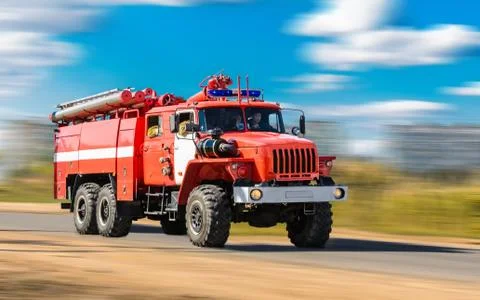 Red fire truck Stock Photos