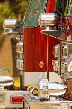 Red Fire Trucks Close-up Stock Photos