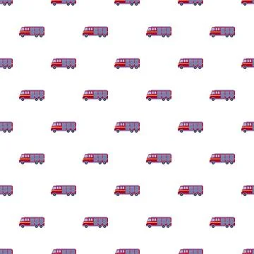 Red fire trucks repeating cartoon pattern background Stock Illustration
