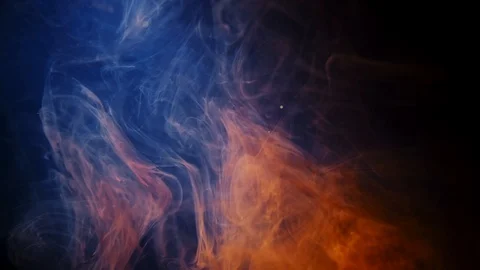 Red fire versus blue ice smoke dynamic abstract background Stock Footage 126945538