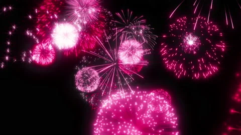 Red fire works particle effect animation Stock Footage 207993163