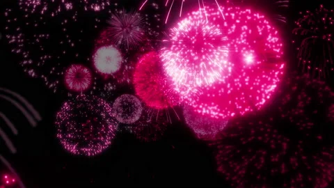 Red fire works particle effect animation Stock Footage 207993213