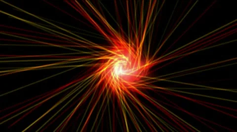 Red fireball nucleus launch lines probe in space,computer virtual data fibre op Stock Footage 8895947