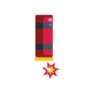 Red firecracker with burning fuse celebrating holiday festivities Stock Illustration