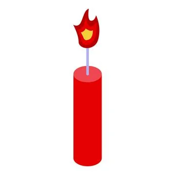 Red firecracker burning with a short fuse Stock Illustration