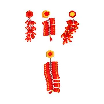 Red firecrackers celebrating traditions and festivals Illustrazione stock