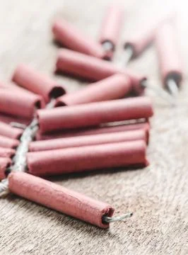 Red firecrackers Stock Photos