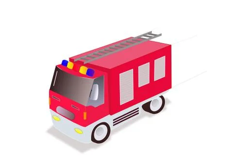 Red firefighter truck Stock Illustration