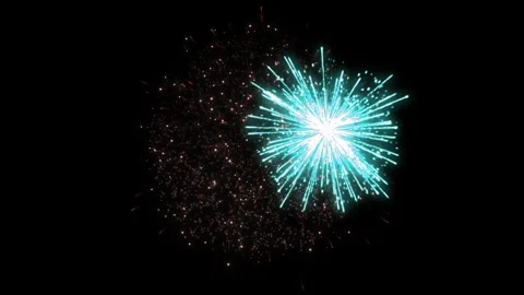 Red firework explosion isolated on black background for celebration and holiday Video stock 344918124
