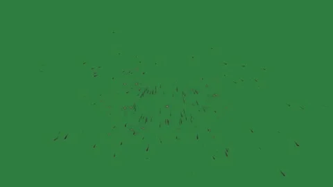 Red firework fireworks lots birds flying around isolated on green screen 動画素材 336968810